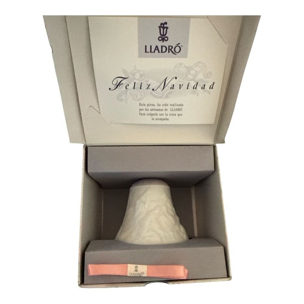 Lladró Feliz Navidad Porcelain Christmas Bell Ornament 1997 Spain w Original Box